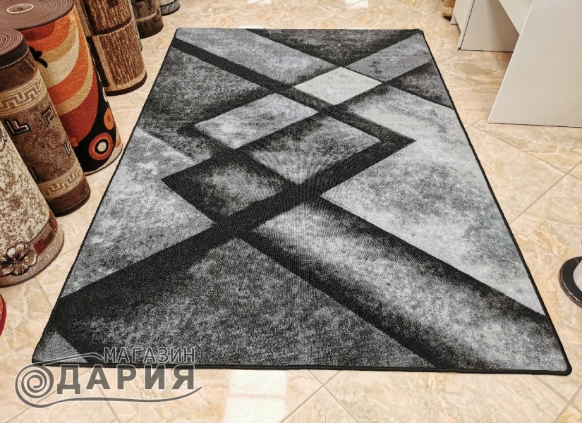 Мокетен килим 113 сив/тюркоаз